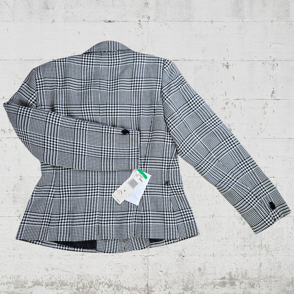 90s Jones New York Houndstooth Belted Office Blazer Prince of Wales Size 8 NWT - Picture 14 of 15
